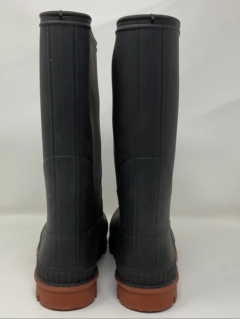 Kids Black Rubber Rain Boots with Brown Outsole Canada Size 3